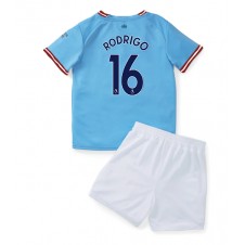 Manchester City Rodri Hernandez #16 Hjemmedraktsett Barn 2022-23 Kortermet (+ korte bukser)